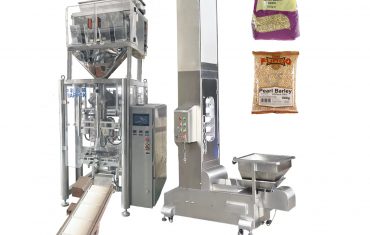 Automatic vertical bag forming filling sealing packaging machine with linear buckets weighing machine