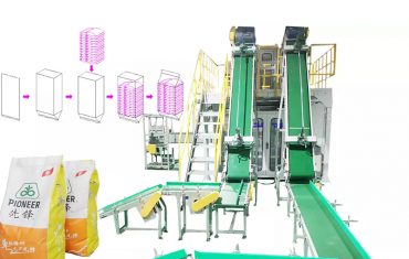 Automatic secondary bagging machine of salt bag packing into big pp woven bag