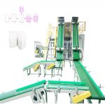 Secondary packaging production palletizing line(samll bag packing into big pp woven bag )