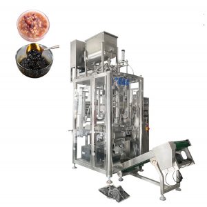 Automatic soft bag forming filling packaging machine for solid and liquid mixture product