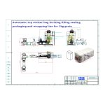 Automatic flat bottom bag with top sticker bag forming filling sealing packaging wrapping line is order by our client